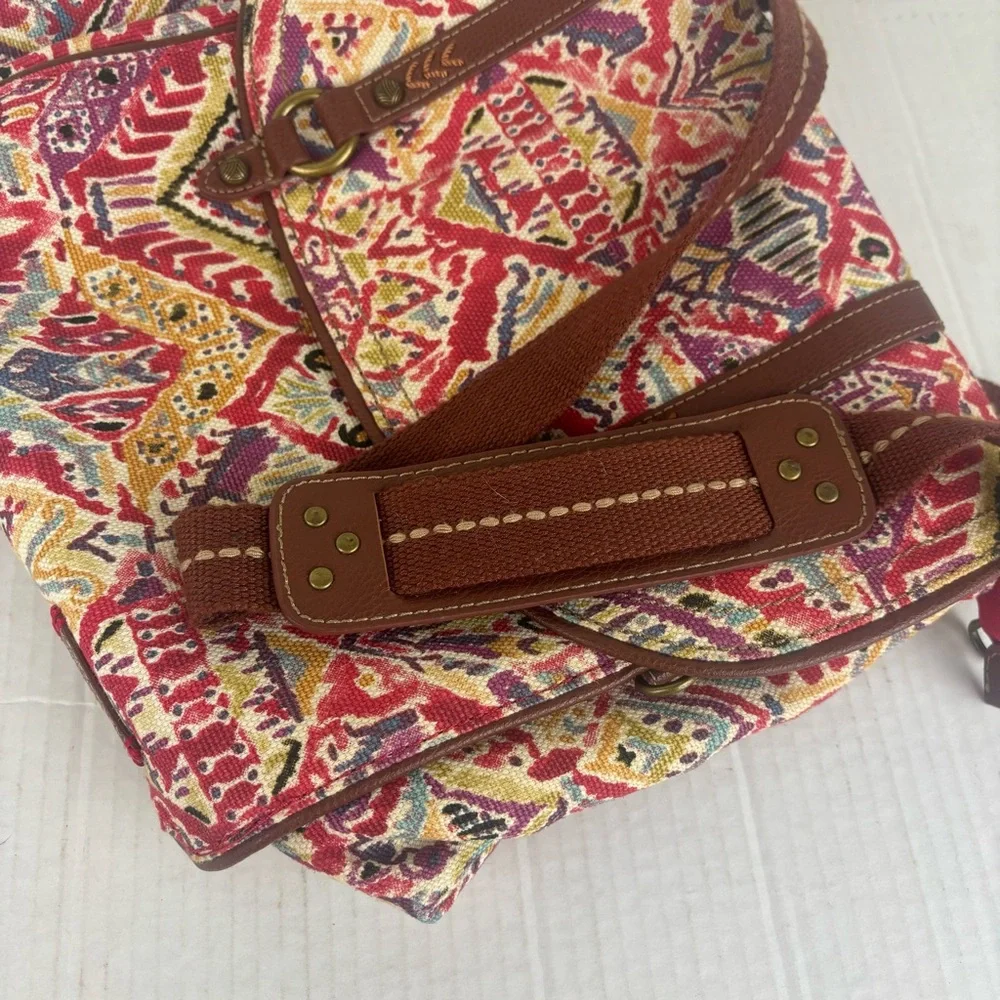 Sakroots Convertible Backpack Shoulder Bag-Mult Colored Boho Pattern Canvas